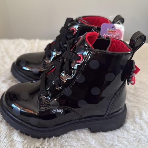 COPY - Little girl Disney ankle boots, black with bow on back, size 9, NWT - Picture 1 of 11